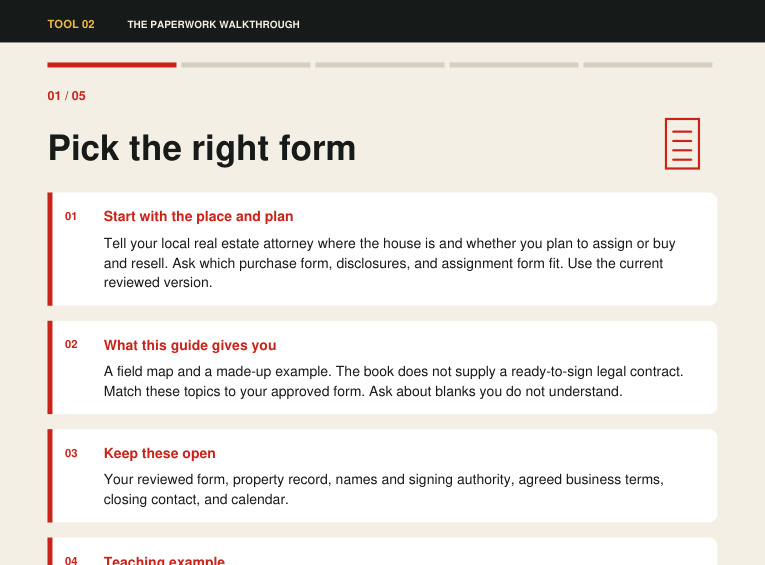 Excerpt from the included Paperwork walkthrough PDF